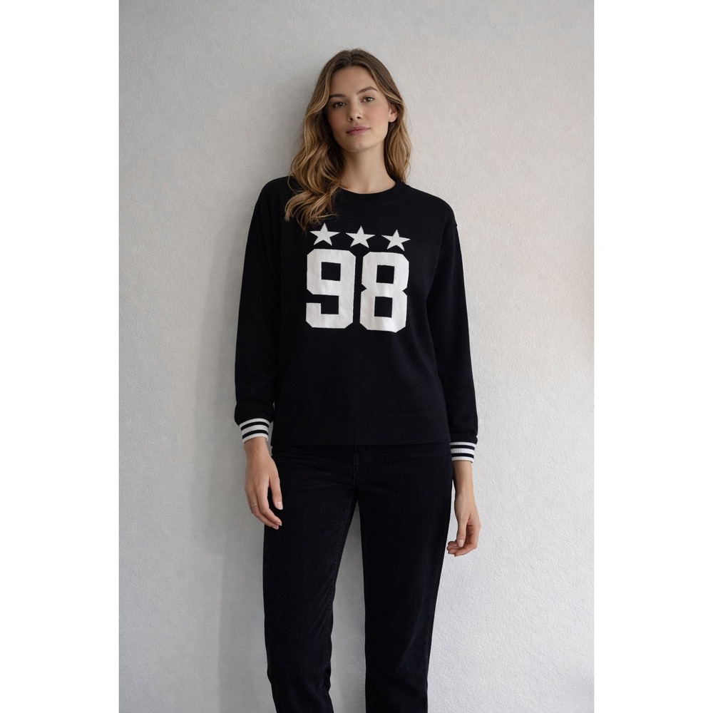 Black Cropped Sweater 98 Stars‎ Athletic No Boundaries Y2K medium Women's